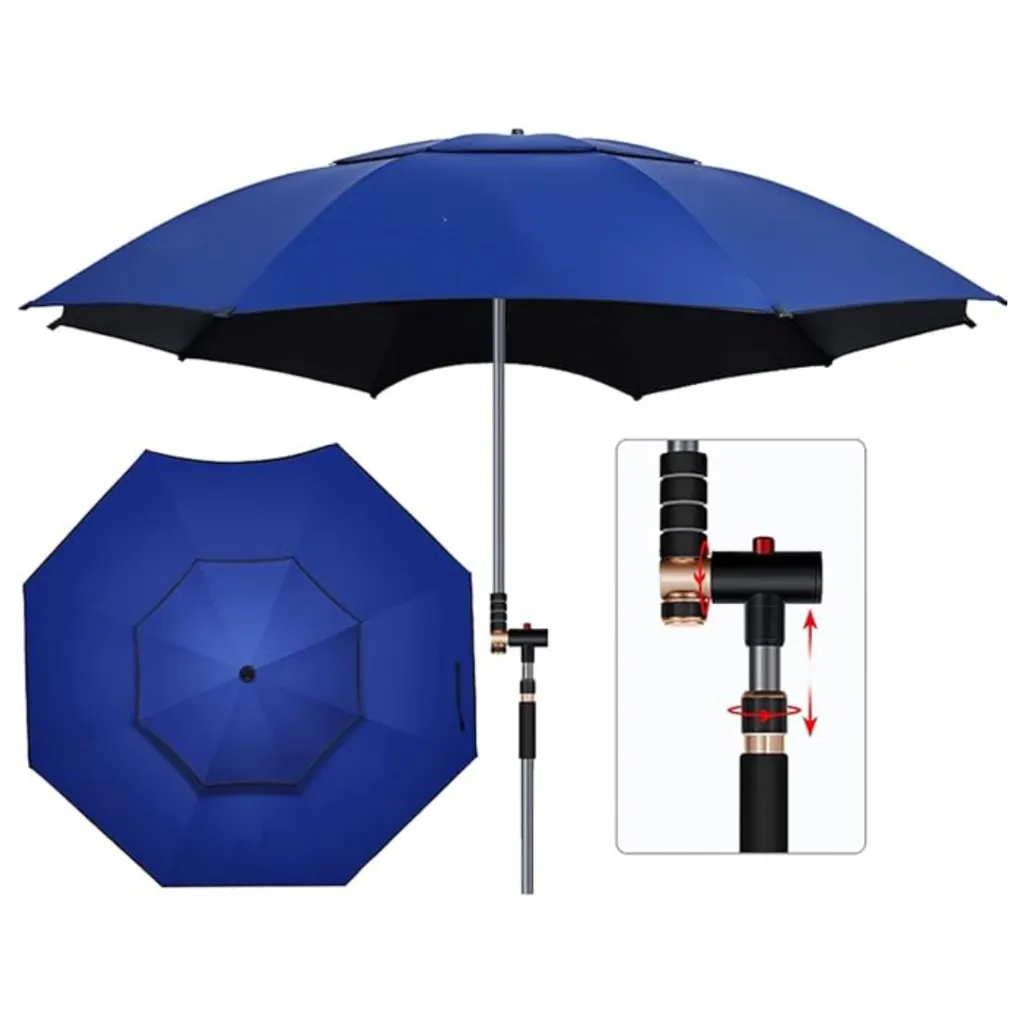 7.8ft/ 240CM Large Windproof Fishing Umbrella with Sand Anchor